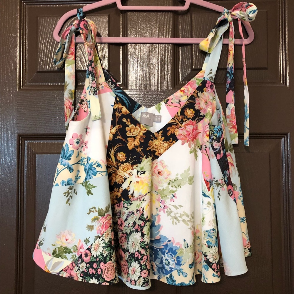 ASOS floral tie strap tank